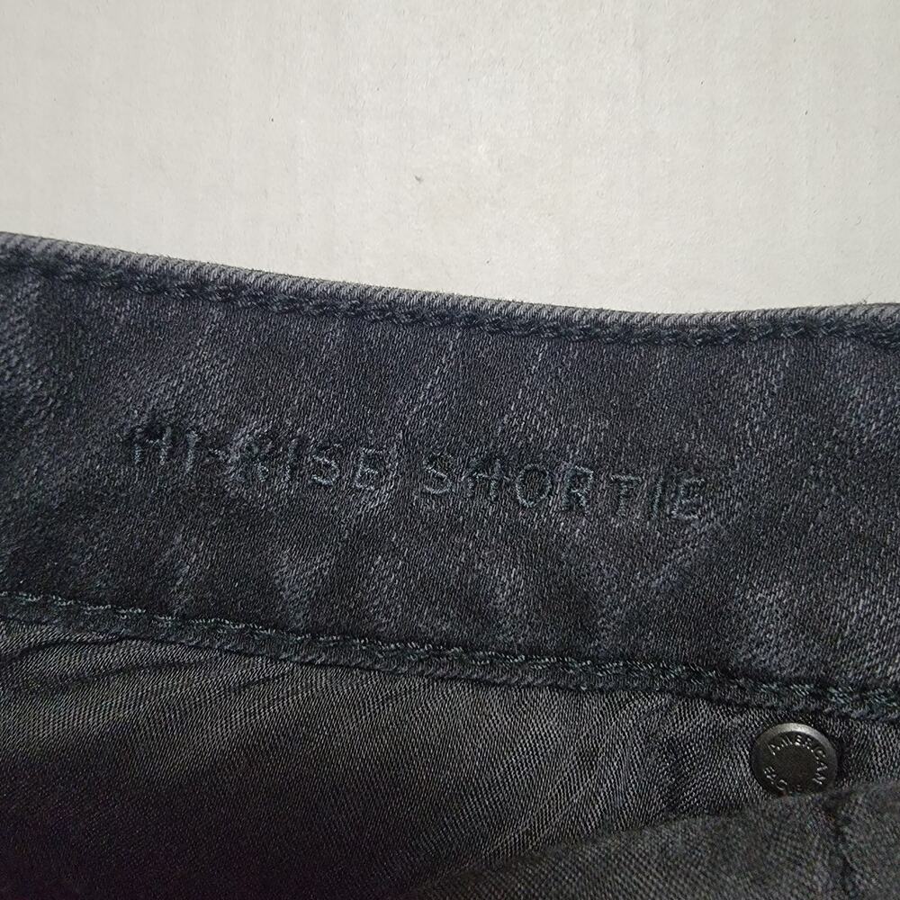 American Eagle Black Embroidered Hi Rise Shorts SZ 10 - Picture 4 of 5